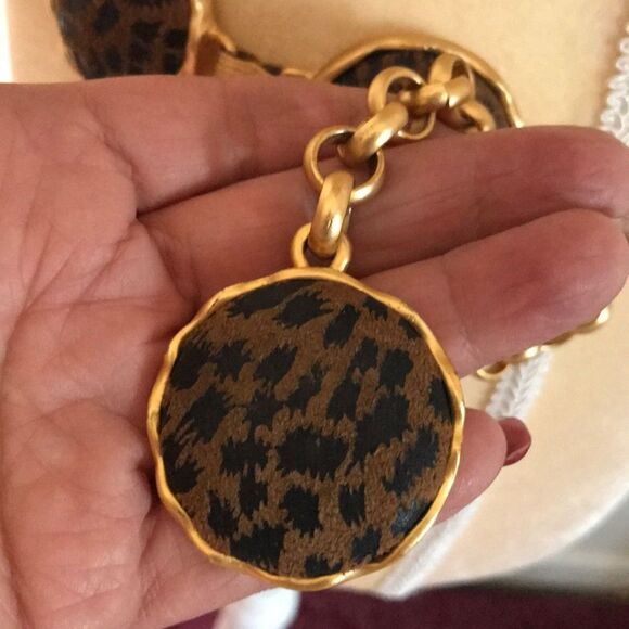 Vintage 80s Chain Faux Leopard Women Belt main image 12